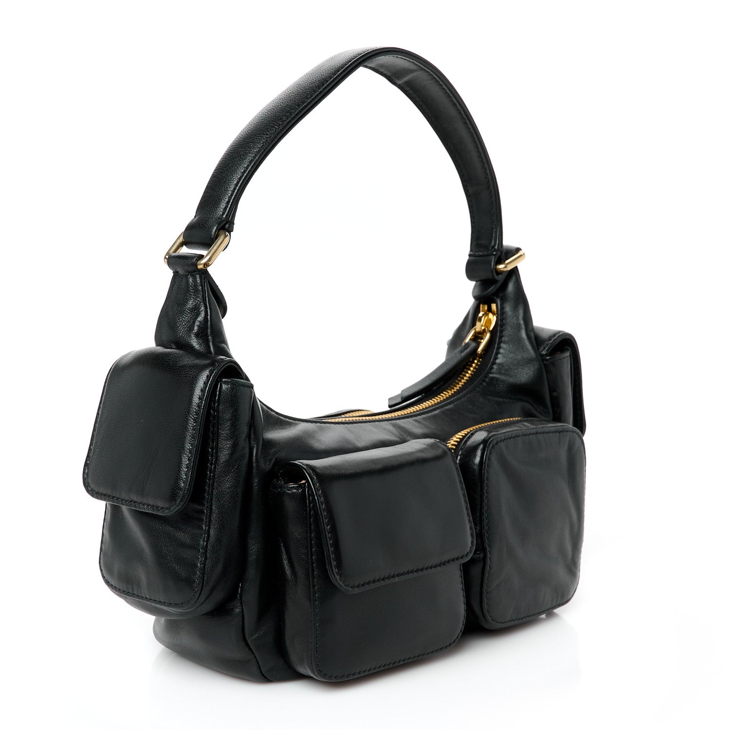 Nappa Multi Pocket Hobo Black