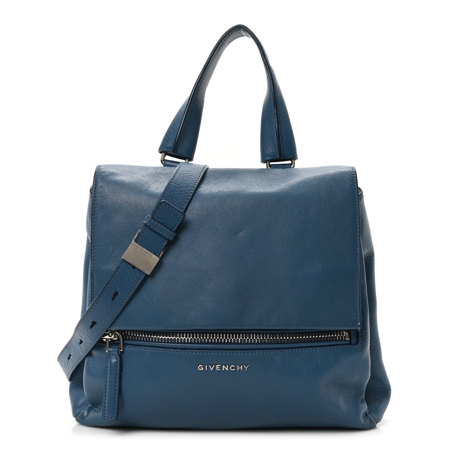 Calfskin Small Pandora Pure Flap Bag Blue