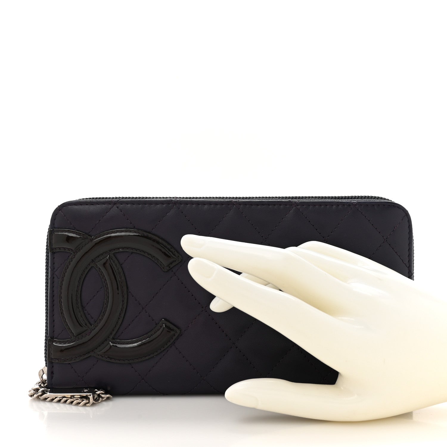 Calfskin Cambon Zip Around Organizer Wallet Purple