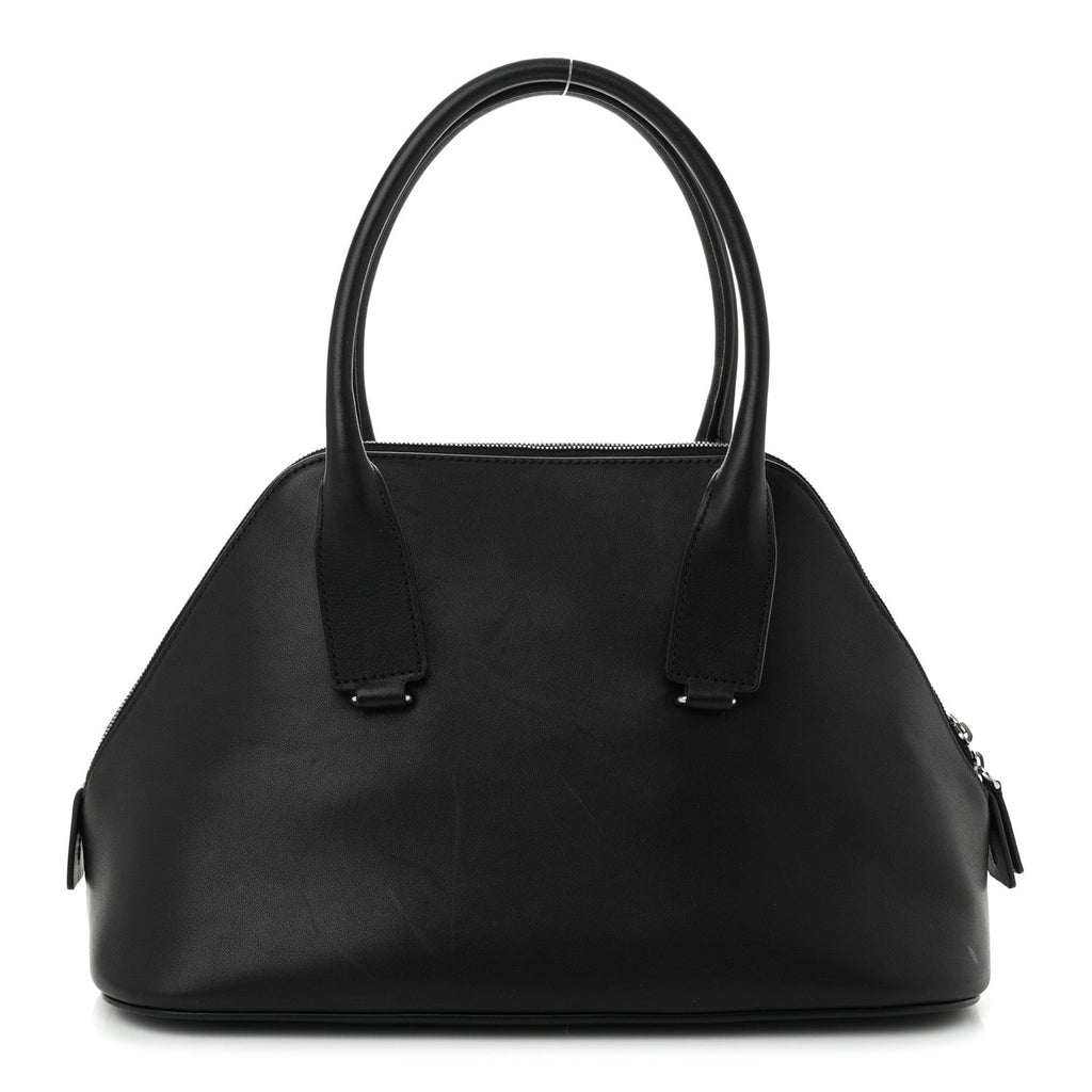 Polished Saddle Calfskin Medium Devon Bag Black