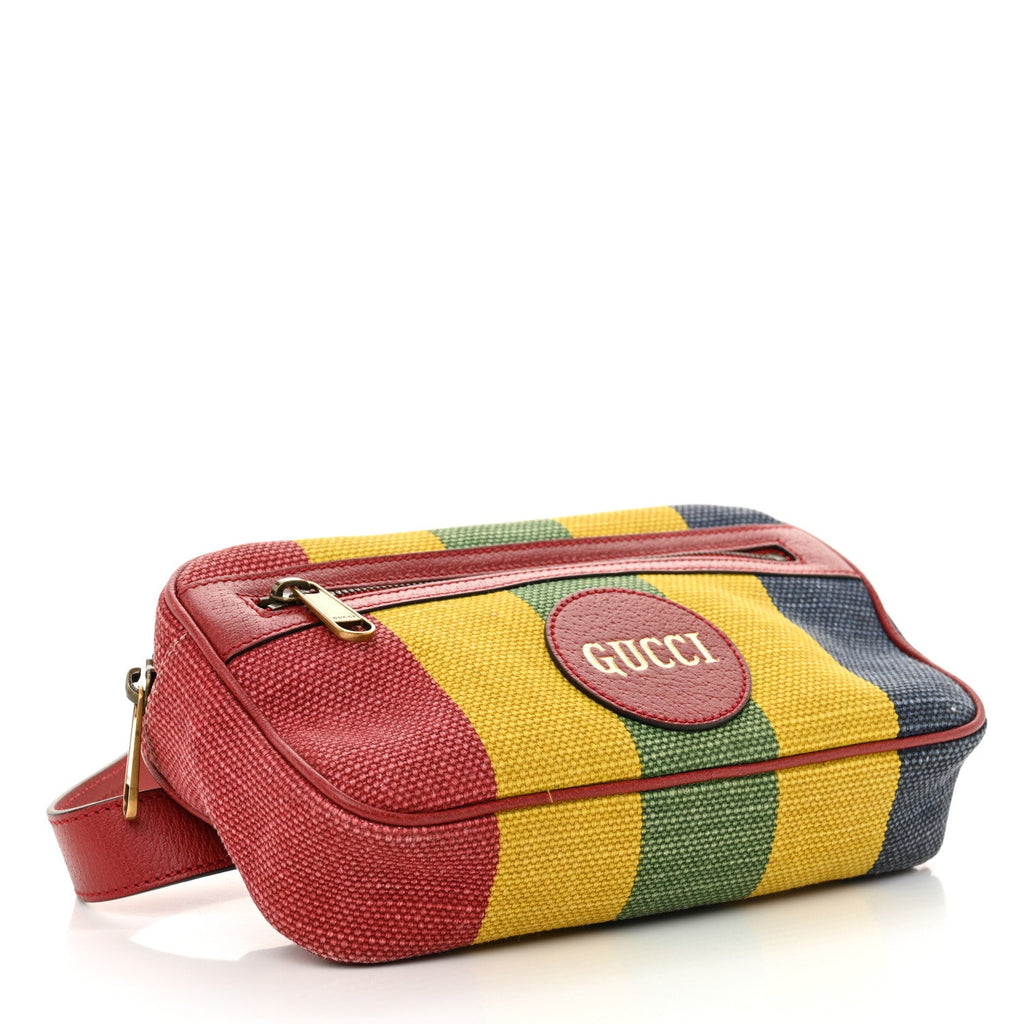 Canvas Marley Stripe Script Logo Gucci Belt Bag 80 32 Multicolor