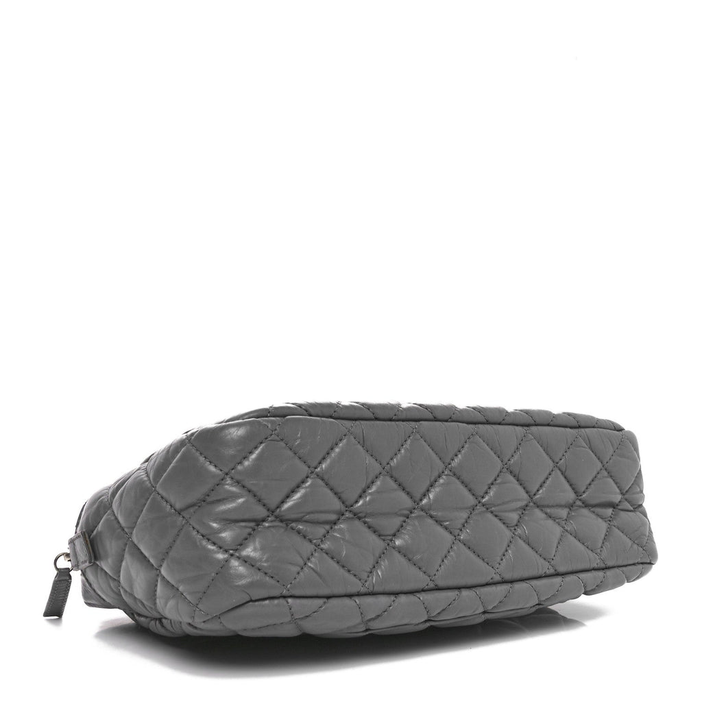 Aged Calfskin Quilted Medium Reissue Camera Case Grey