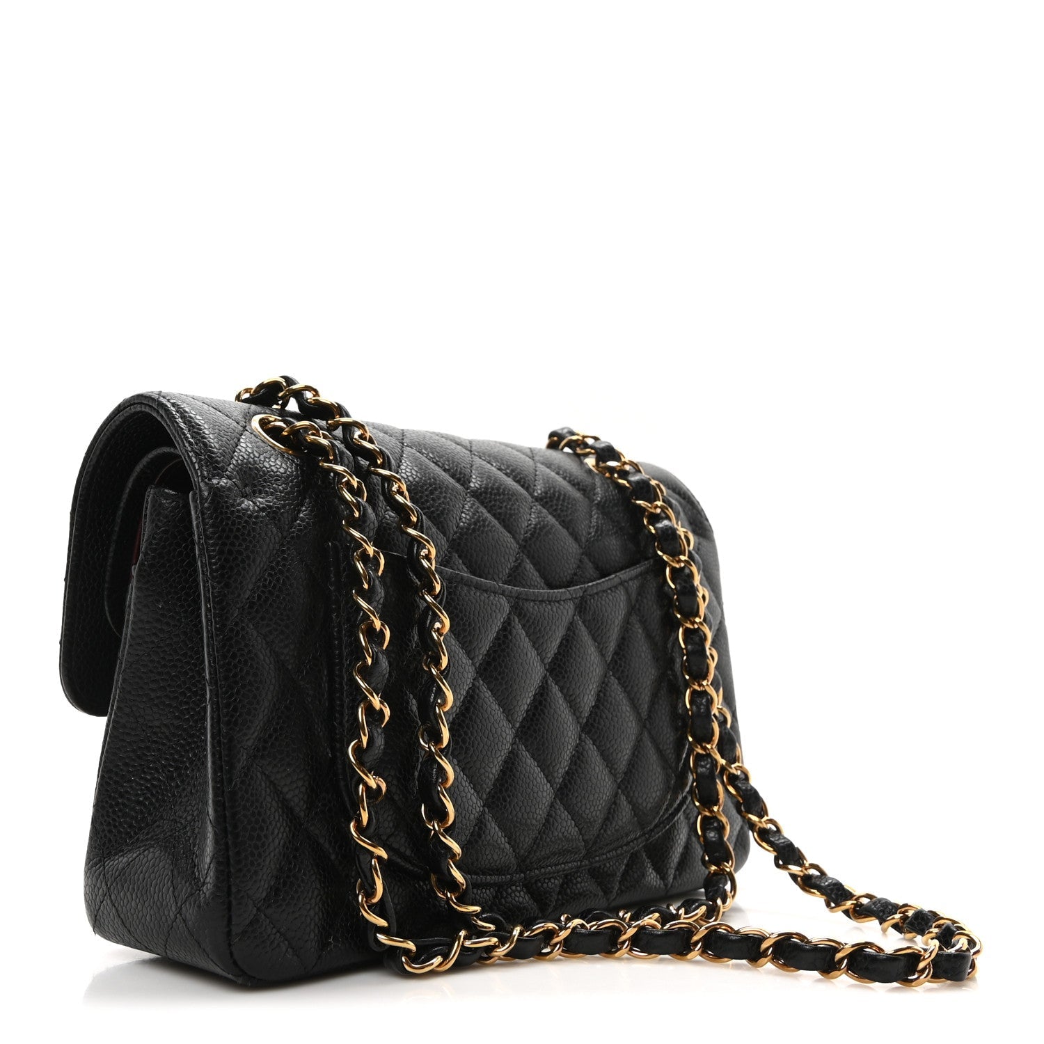 Caviar Quilted Small Double Flap Black