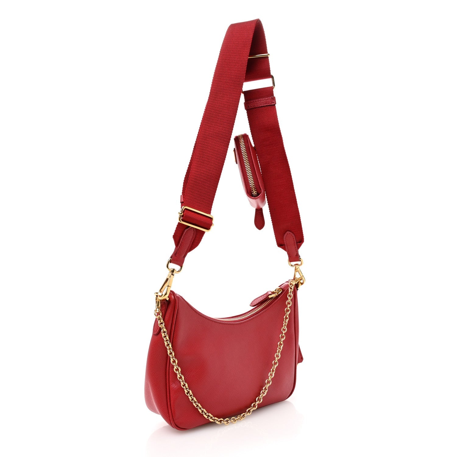 Saffiano Lux Re-Edition 2005 Shoulder Bag Fuoco