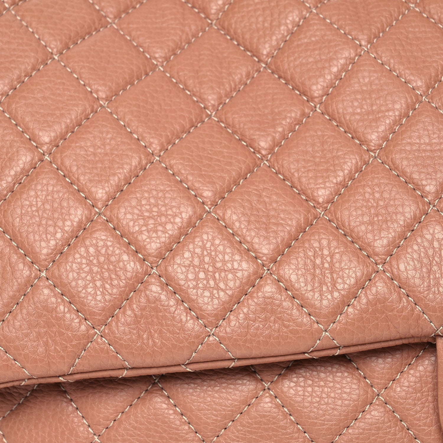 Calfskin Quilted XXL Travel Flap Bag Camel