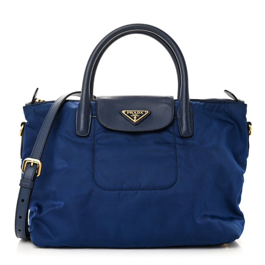Tessuto Nylon Saffiano Tote Bluette