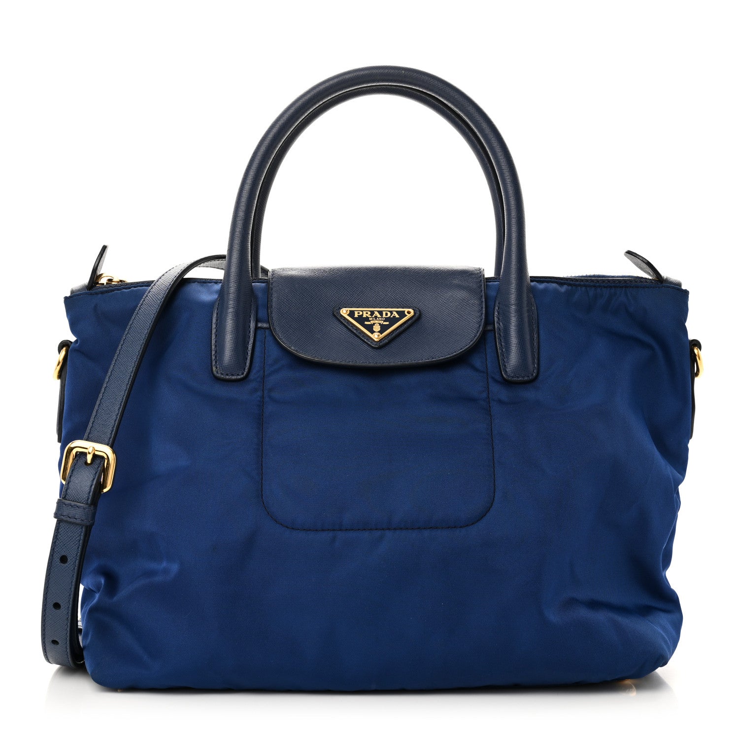 Tessuto Nylon Saffiano Tote Bluette