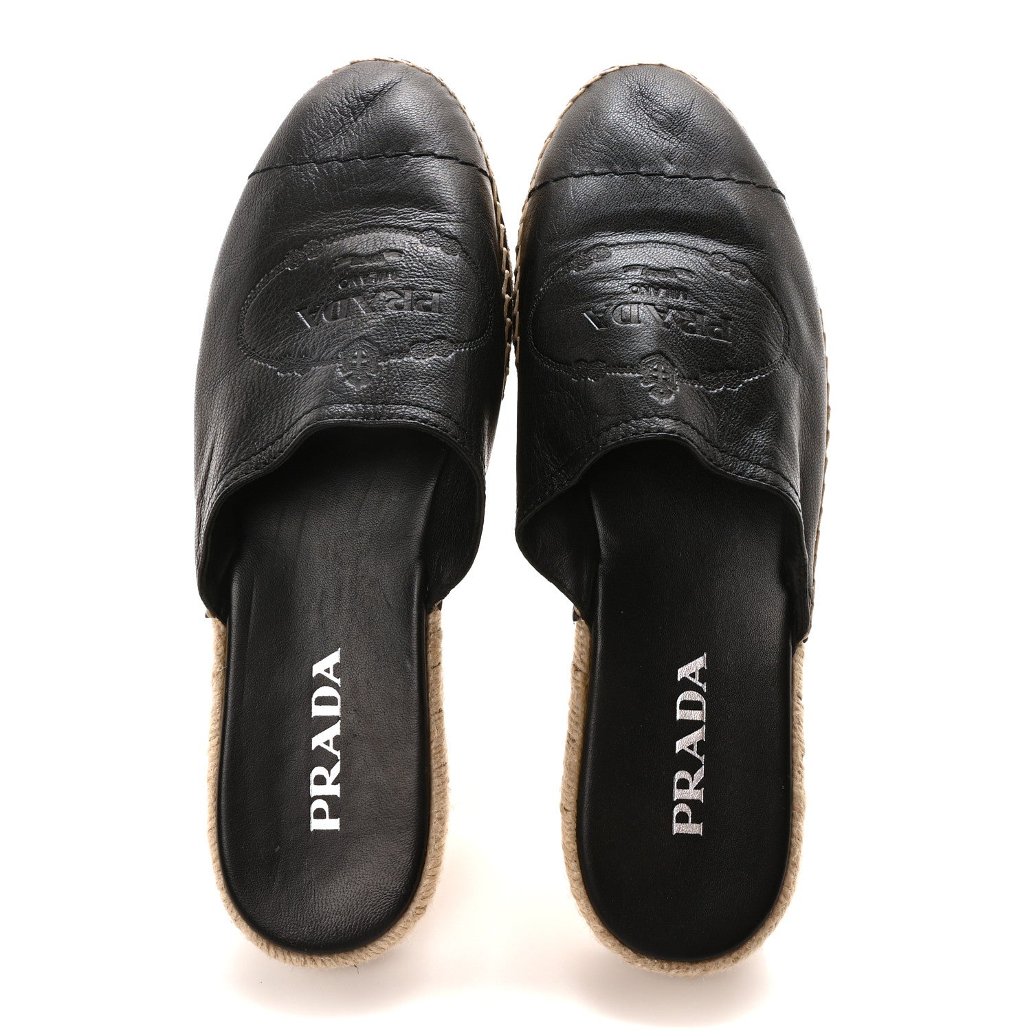 Nappa Logo Cap Toe 20mm Espadrilles Mules 40 Black