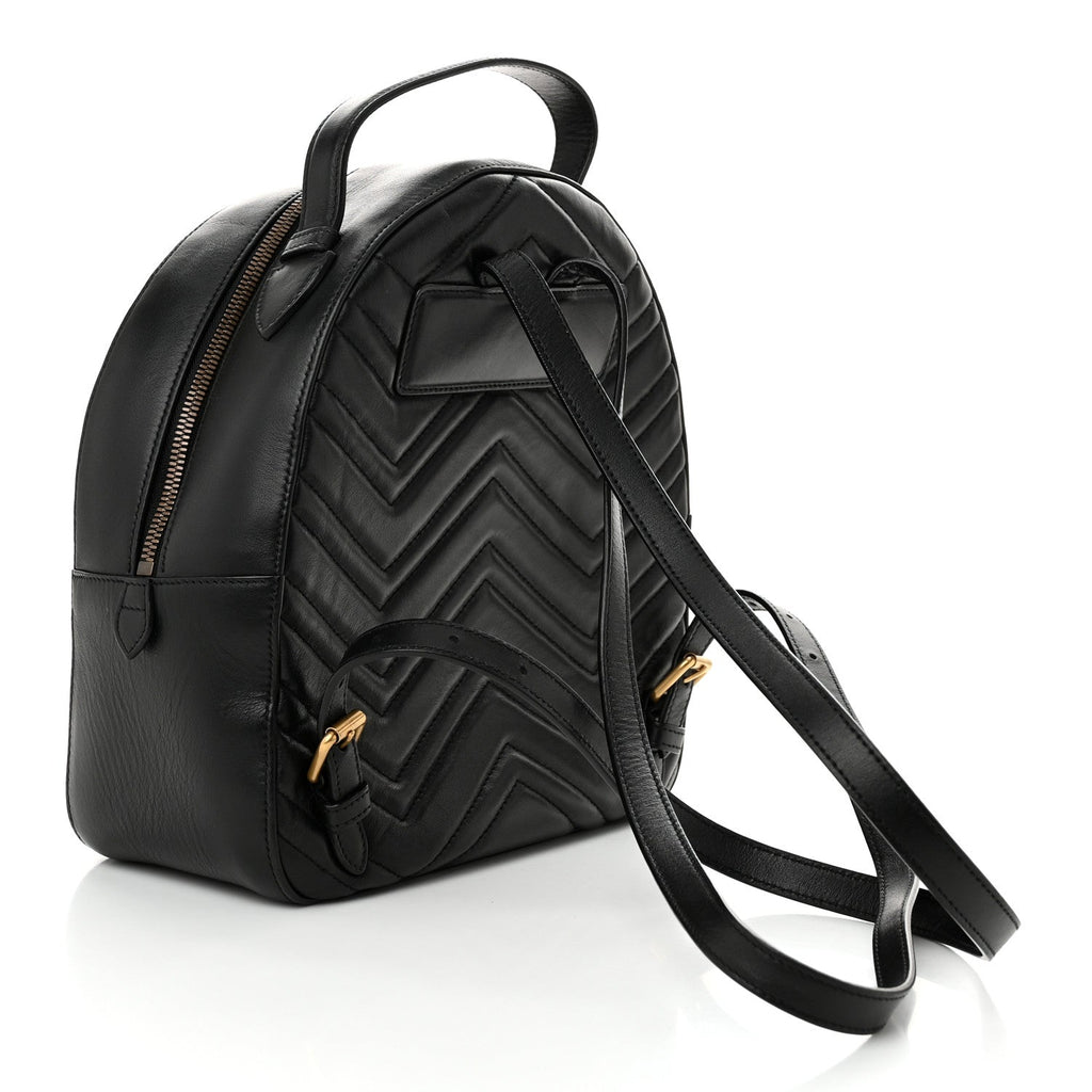 Calfskin Matelasse GG Marmont Dome Backpack Black