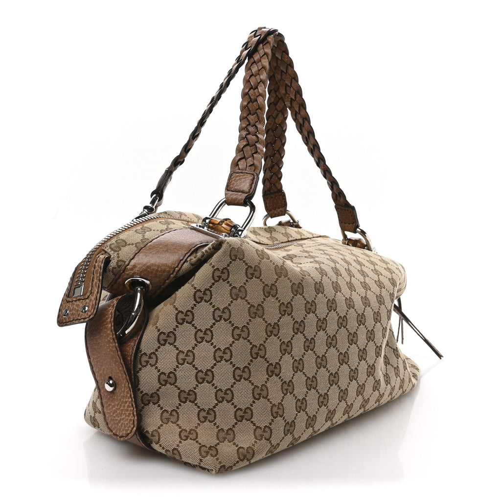 Monogram Bamboo Bar Medium Tote Brown