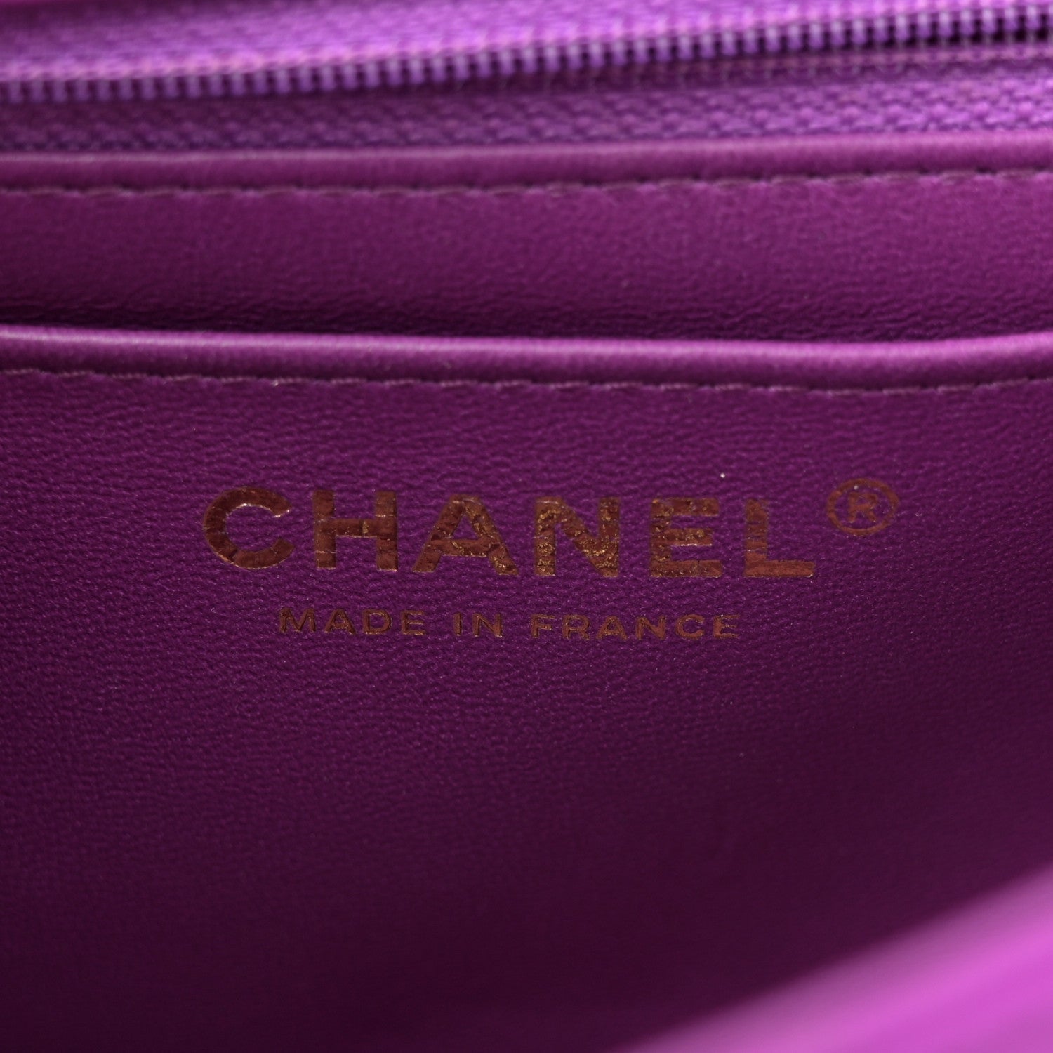 Satin Quilted Mini Rectangular Flap Purple