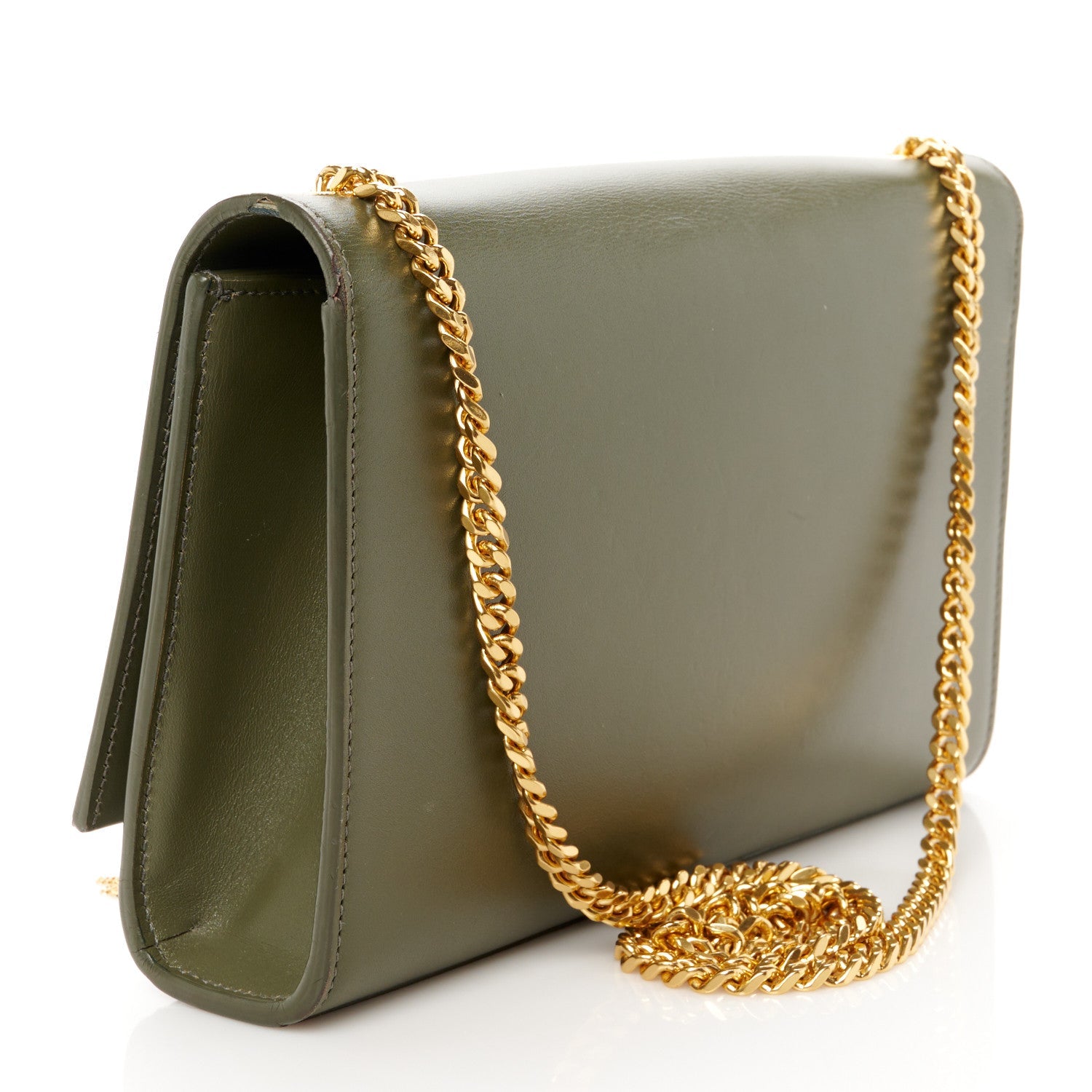 Smooth Calfskin Medium Classic Monogram Kate Tassel Satchel Olive