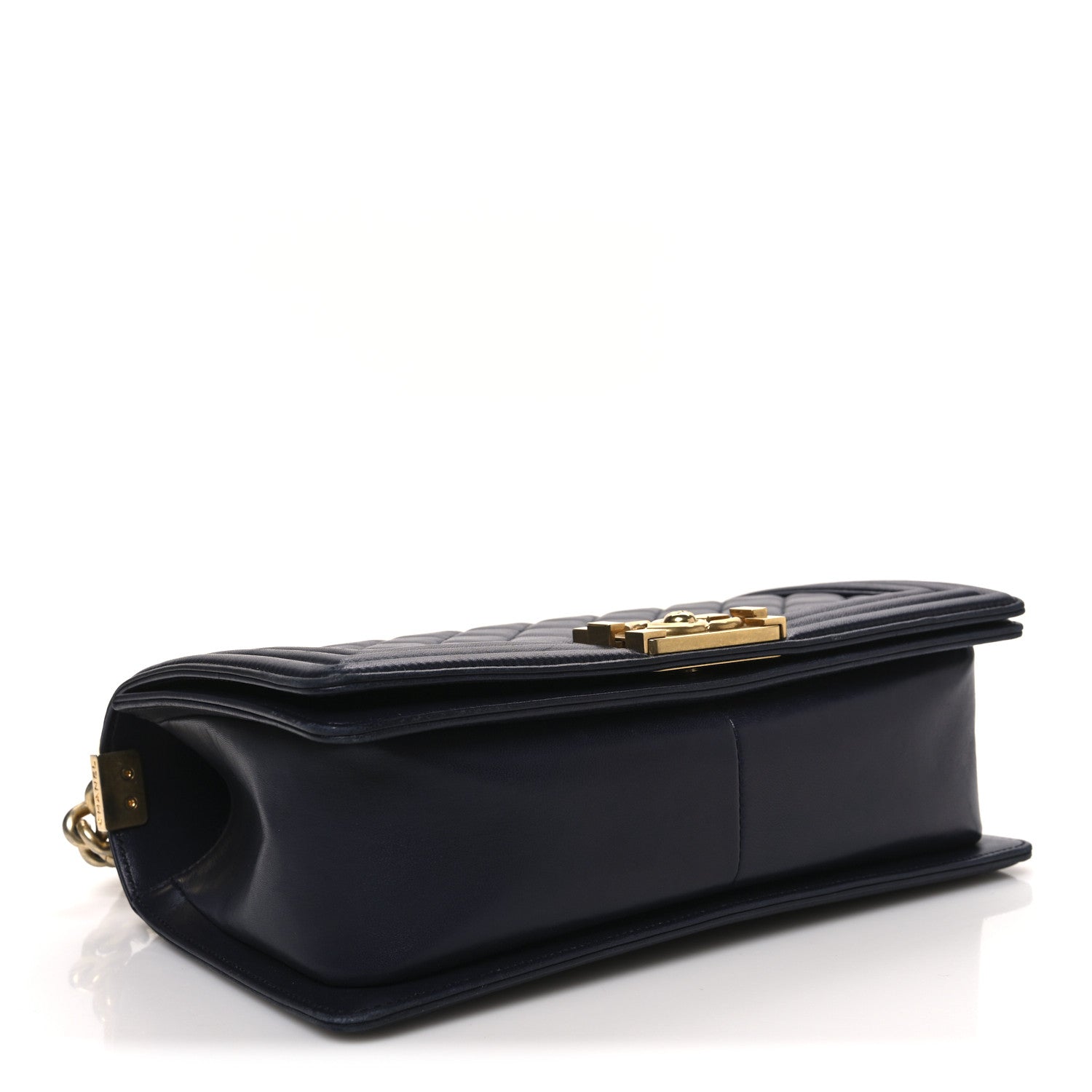 Lambskin Quilted Medium Boy Flap Dark Navy