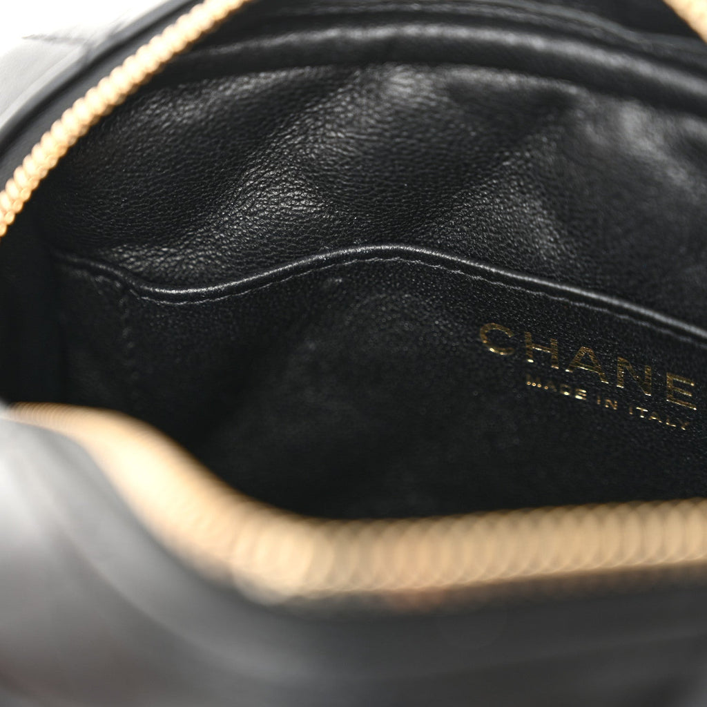 Lambskin Quilted Camera Bag Black