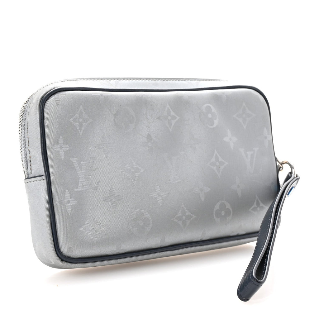 Monogram Satellite Alpha Clutch Silver