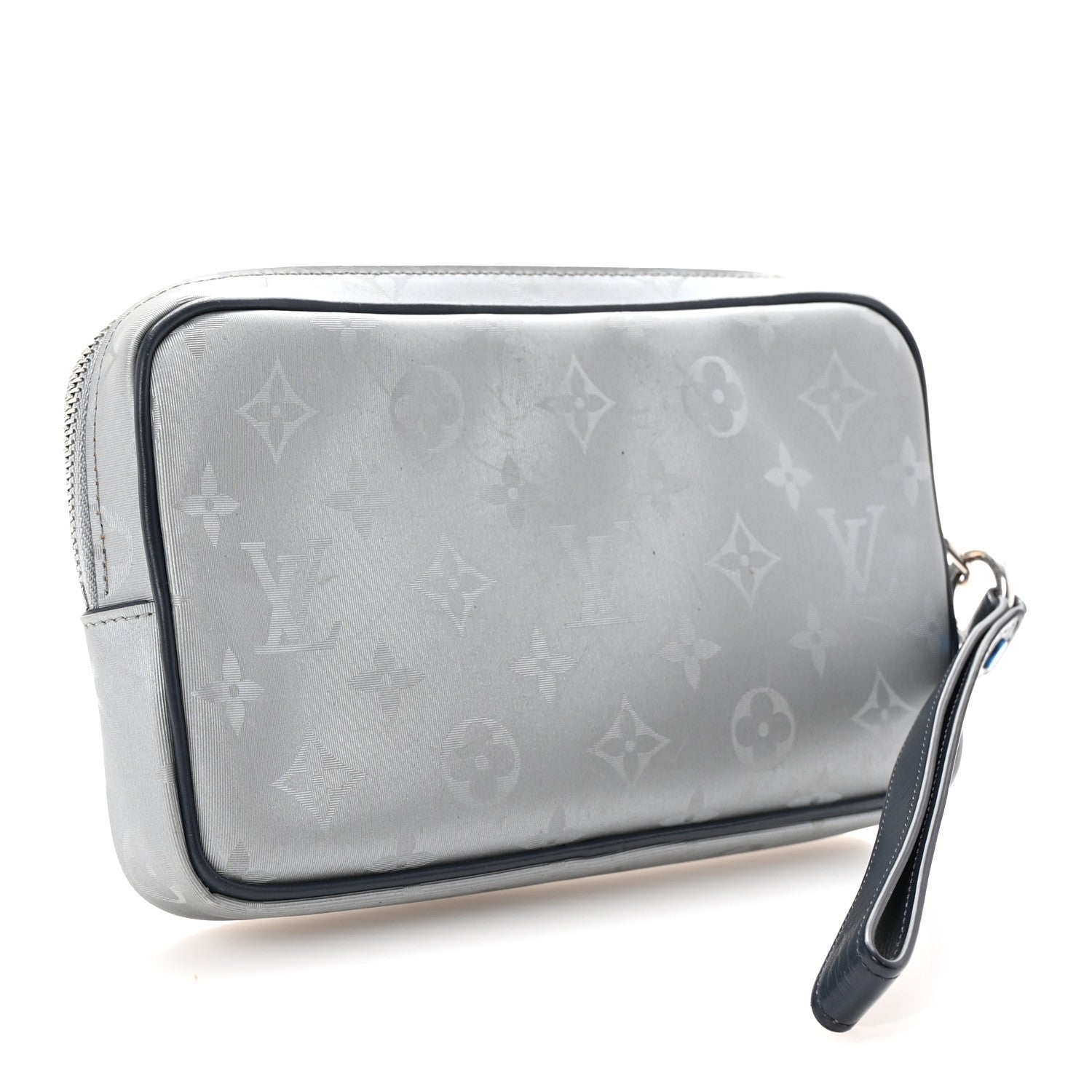 Monogram Satellite Alpha Clutch Silver