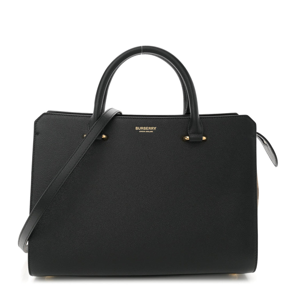 Calfskin Mega Check Small Banwell Tote Black