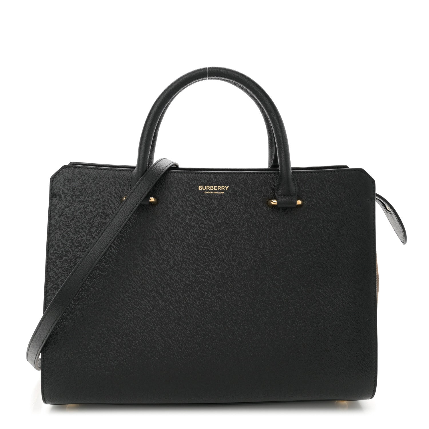 Calfskin Mega Check Small Banwell Tote Black