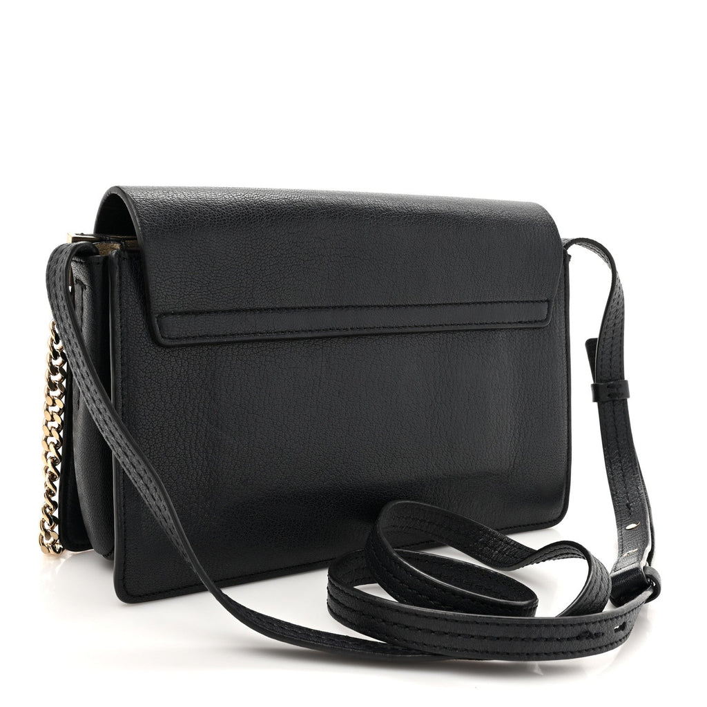 Calfskin Mini Faye Shoulder Bag Black