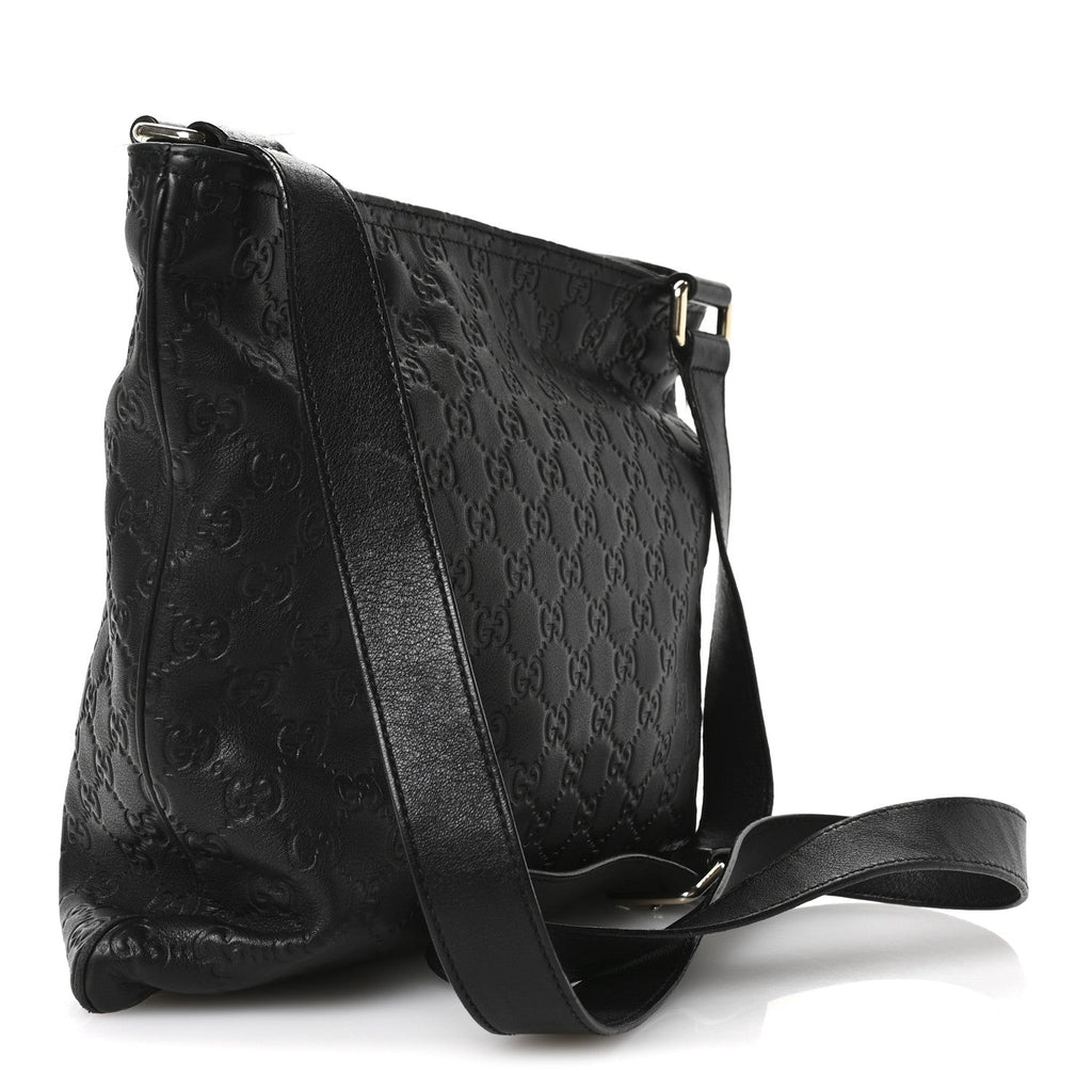Guccissima Medium Flat Messenger Bag Black