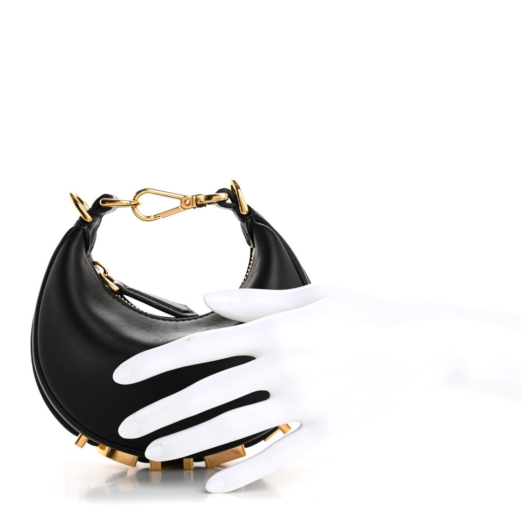 Vitello Grace Matte Nano Fendigraphy Hobo Charm Black