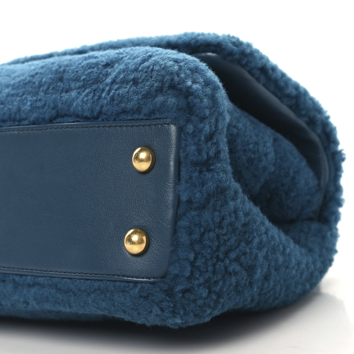 Shearling Lambskin Small Coco Handle Flap Blue
