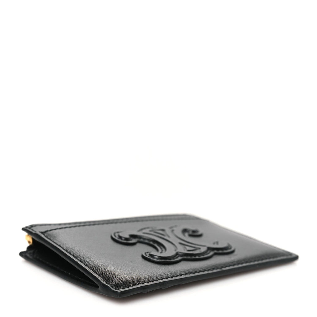 Smooth Lambskin Zip Triomphe  Holder Black