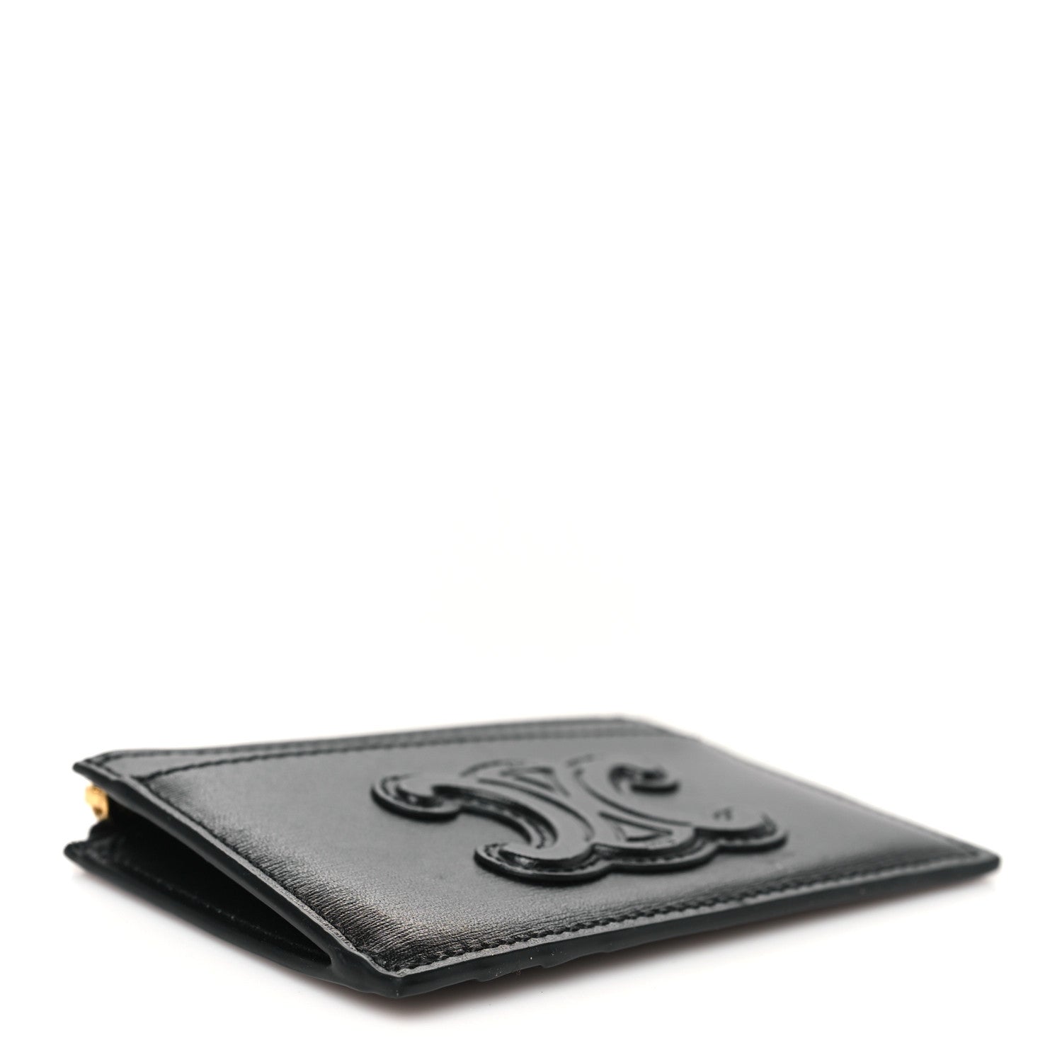 Smooth Lambskin Zip Triomphe  Holder Black