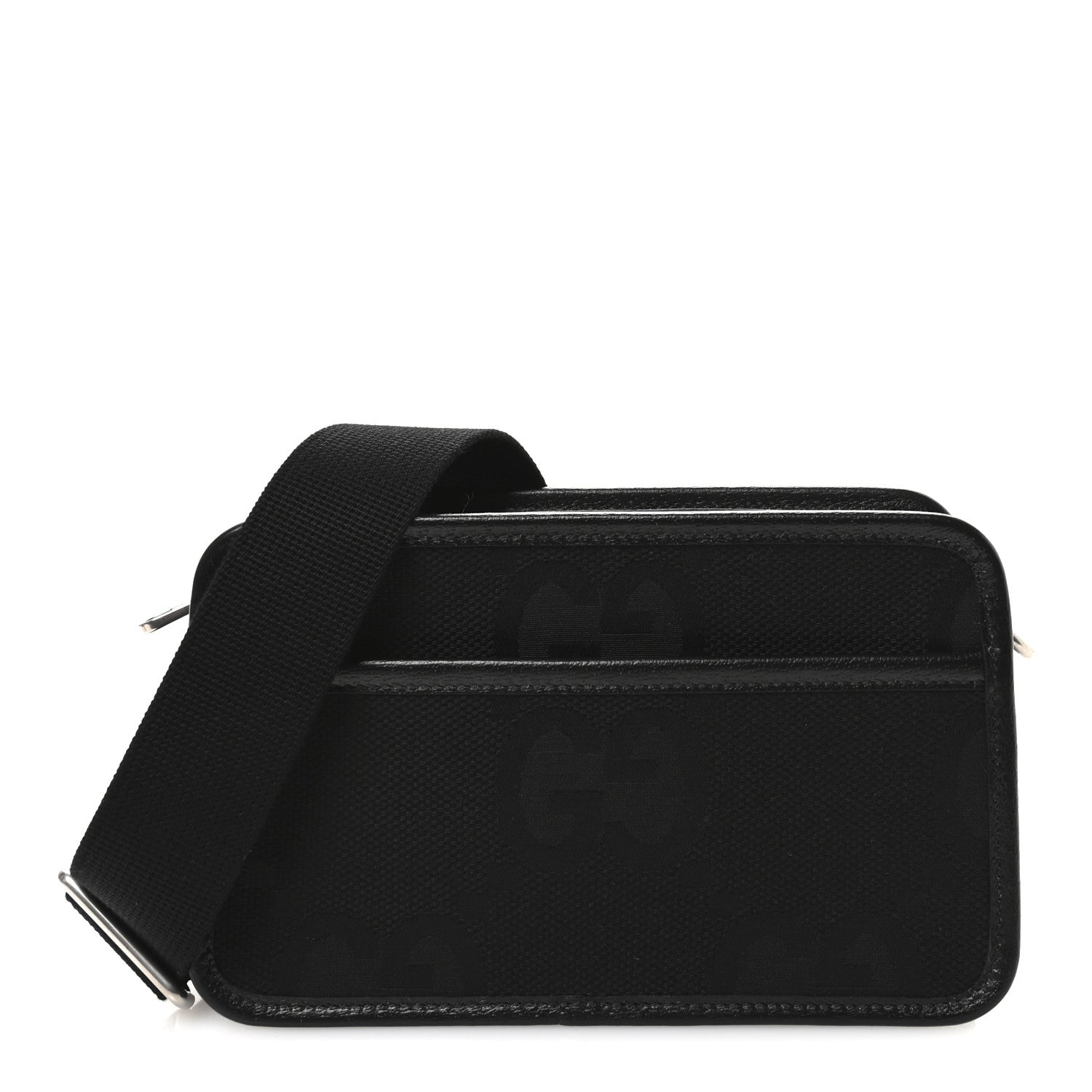 Monogram Jumbo GG Textured Dollar Calfskin Web Mini Crossbody Bag Black