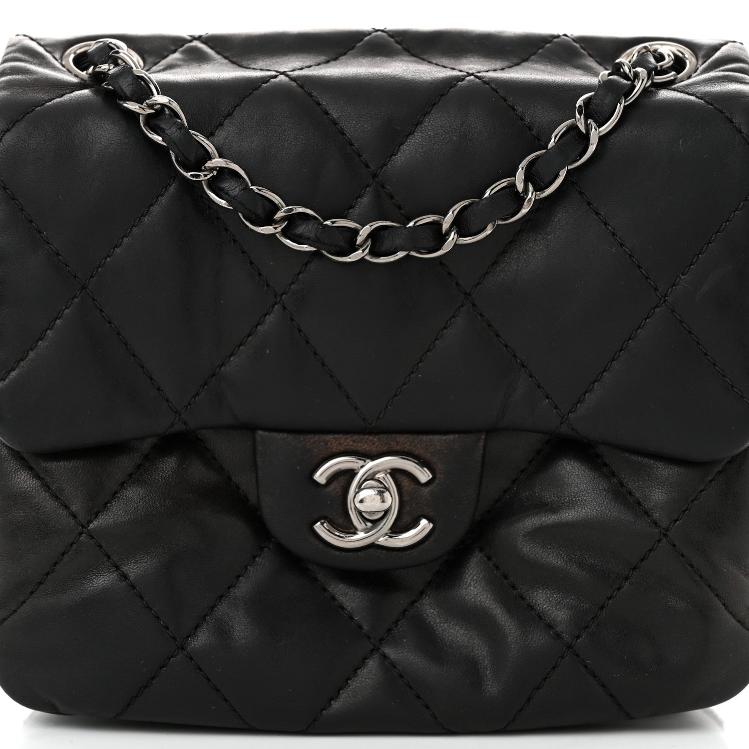 Lambskin Quilted Mini Chanel 3 Flap Black