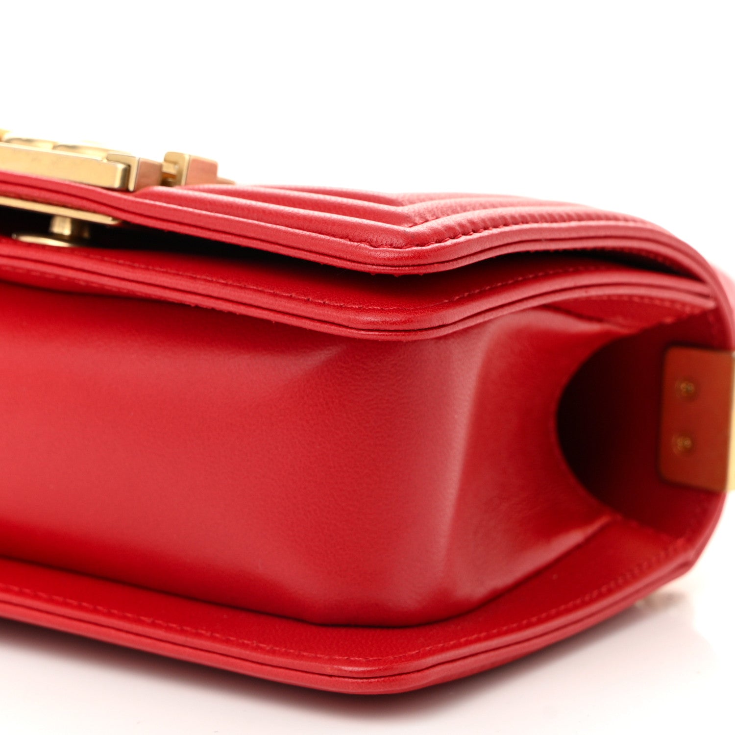 Lambskin Quilted Mini Boy Flap Red