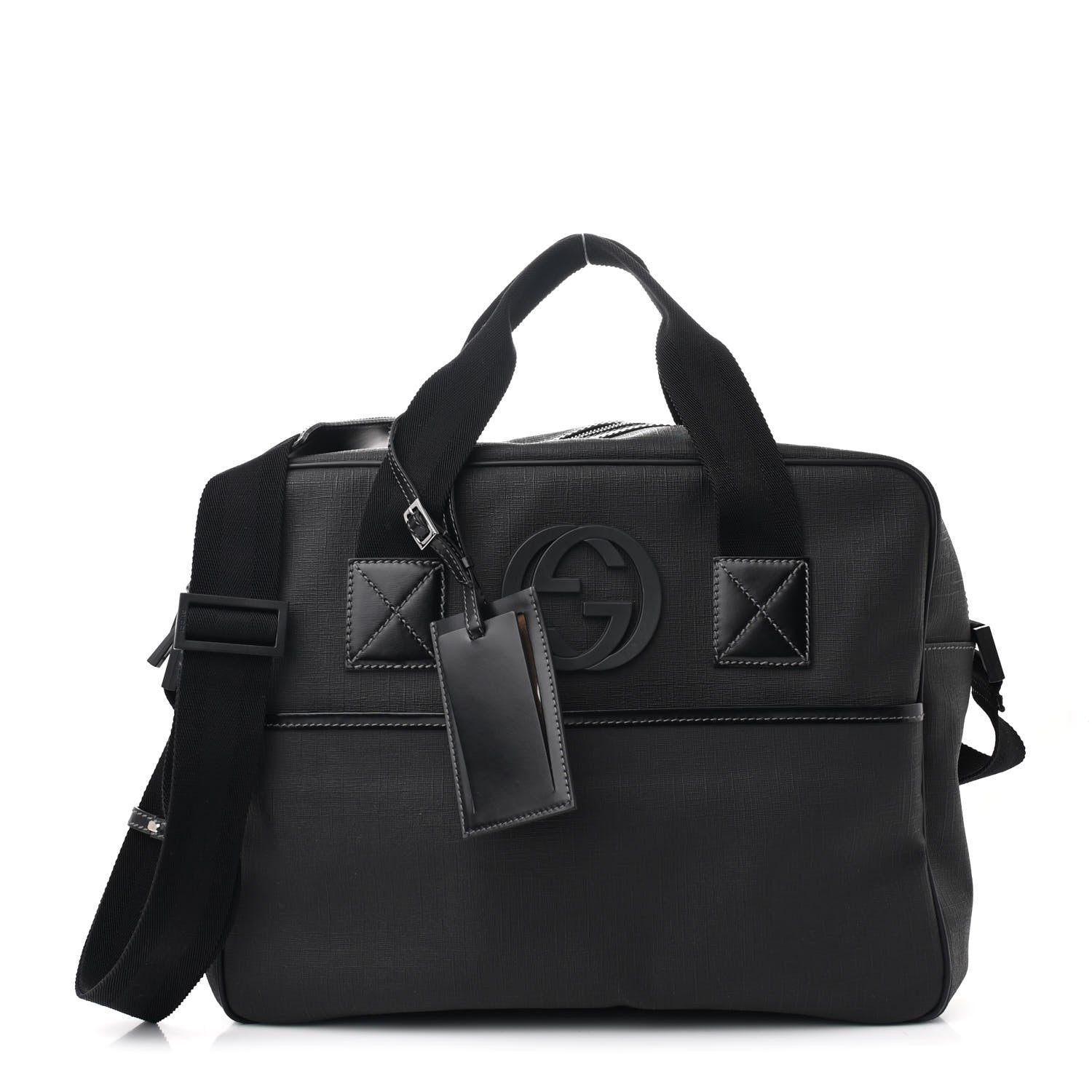 Coated Canvas Interlocking G Briefcase Black