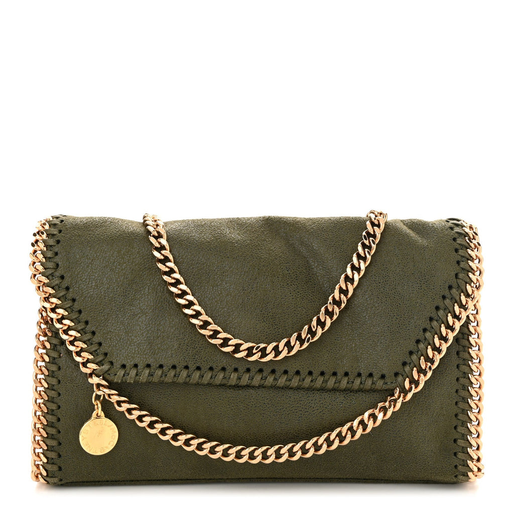 Shaggy Deer Mini Falabella Shoulder Bag Stone Green