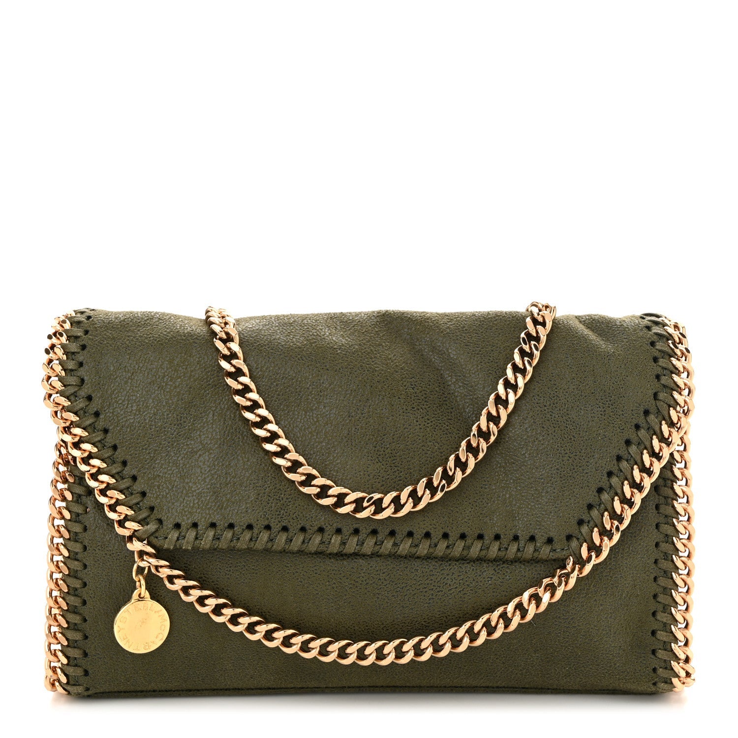 Shaggy Deer Mini Falabella Shoulder Bag Stone Green
