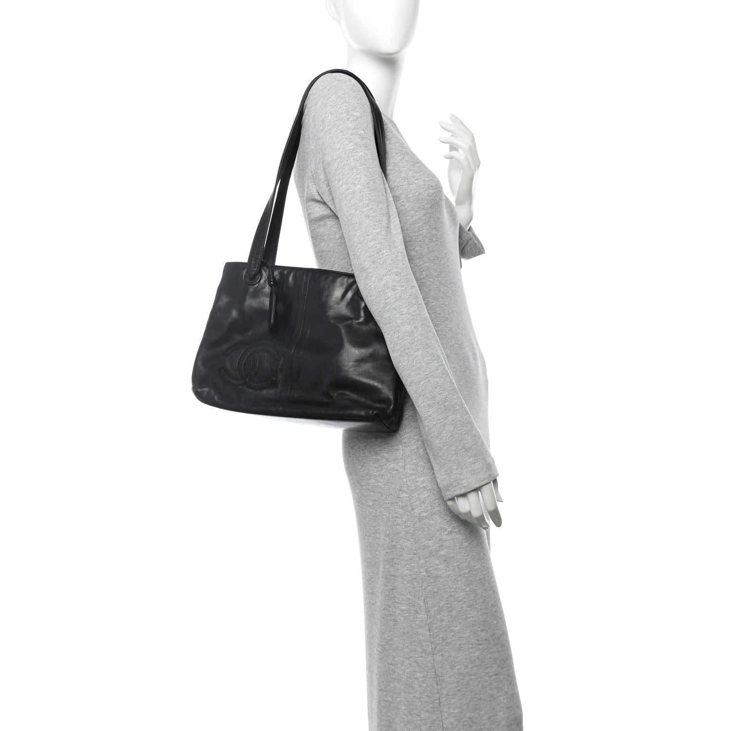 Lambskin CC Shoulder Bag Black