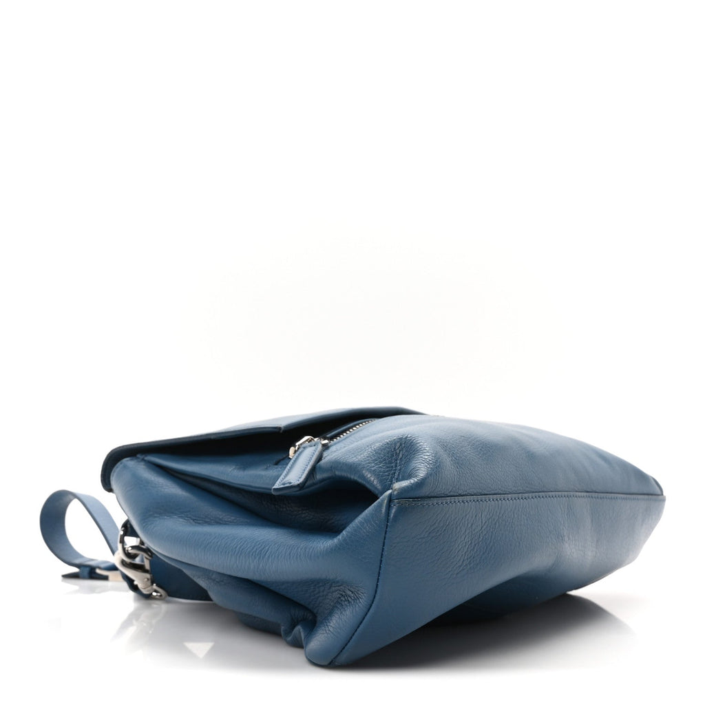 Calfskin Small Pandora Pure Flap Bag Blue