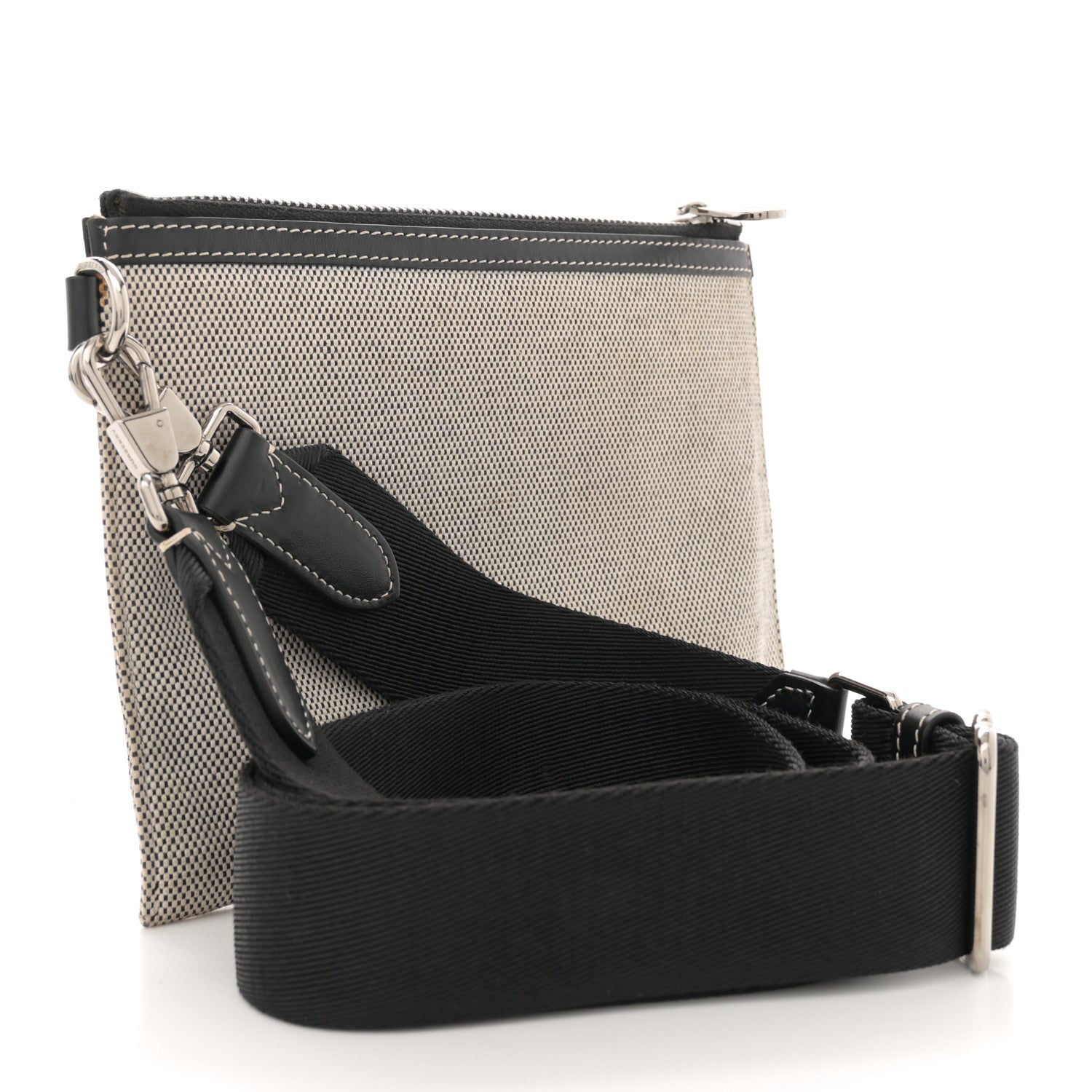 Canvas Horseferry Print Callum Crossbody Grey Black