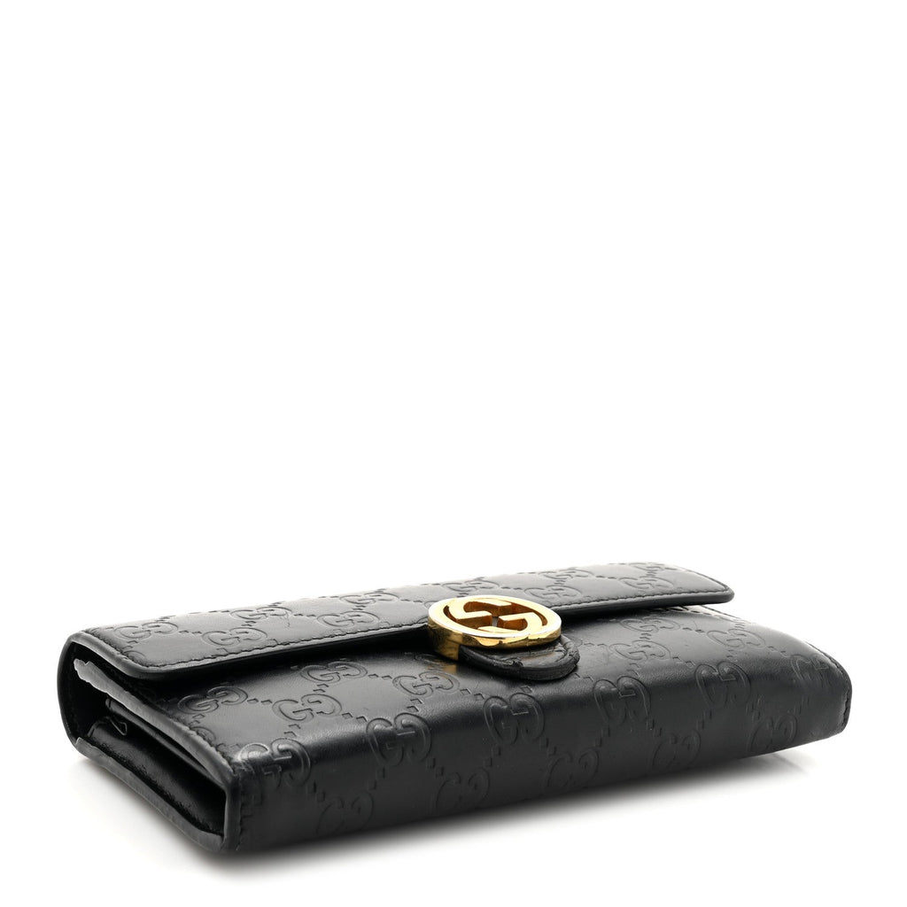 Guccissima Signature Icon Continental Wallet Black