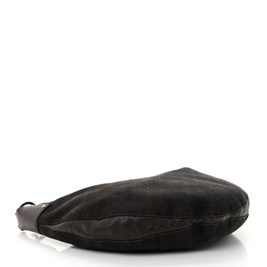 Denim Monogram Half Moon Hobo Dark Brown