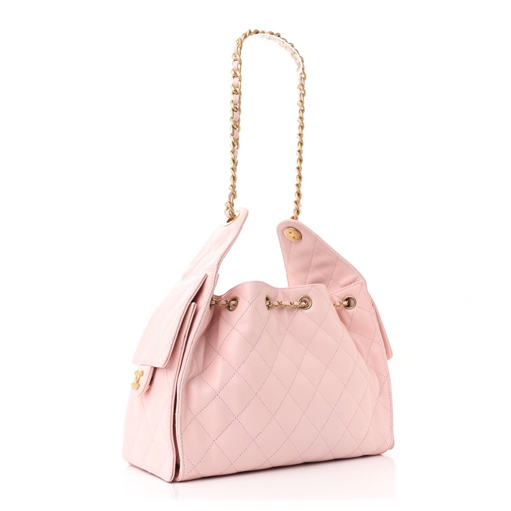 Caviar Quilted Small Chanel 25 Handbag Light Pink
