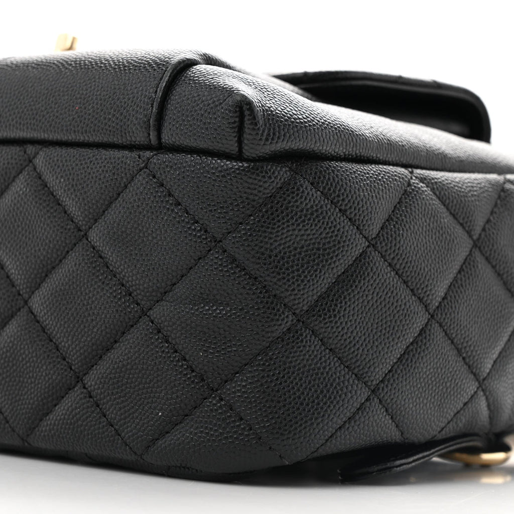Caviar Quilted Medium Zip Around Backpack Black