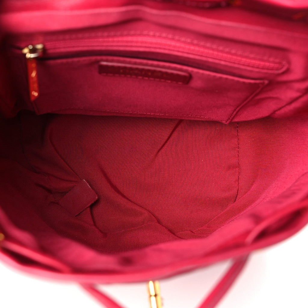 Lambskin Chevron Quilted Small Urban Spirit Backpack Dark Pink