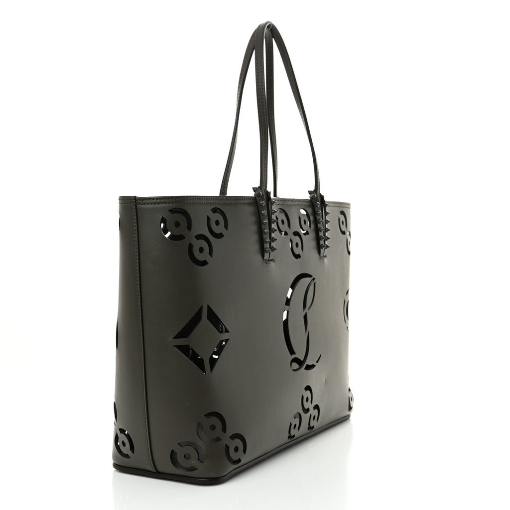 Calfskin Paris CL Logo Perforated Cabata Tote Rocket