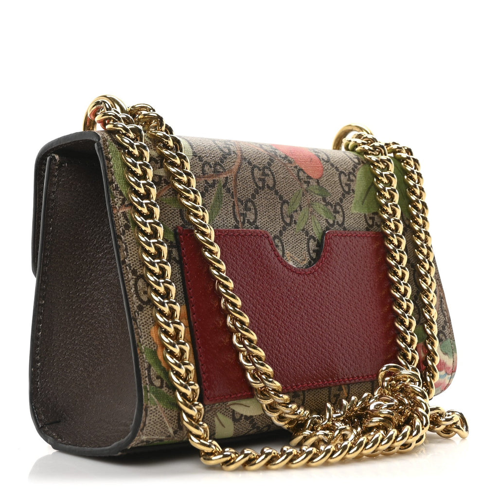 GG Supreme Monogram Tian Small Padlock Shoulder Bag Beige Multicolor New Acero
