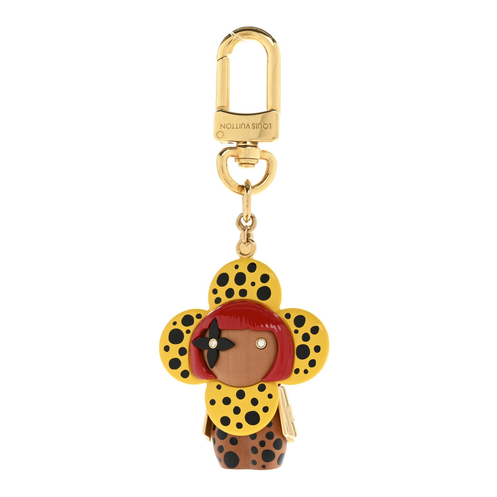 LV X YK Resin Wood Infinity Dots Vivienne Bag Charm Yellow