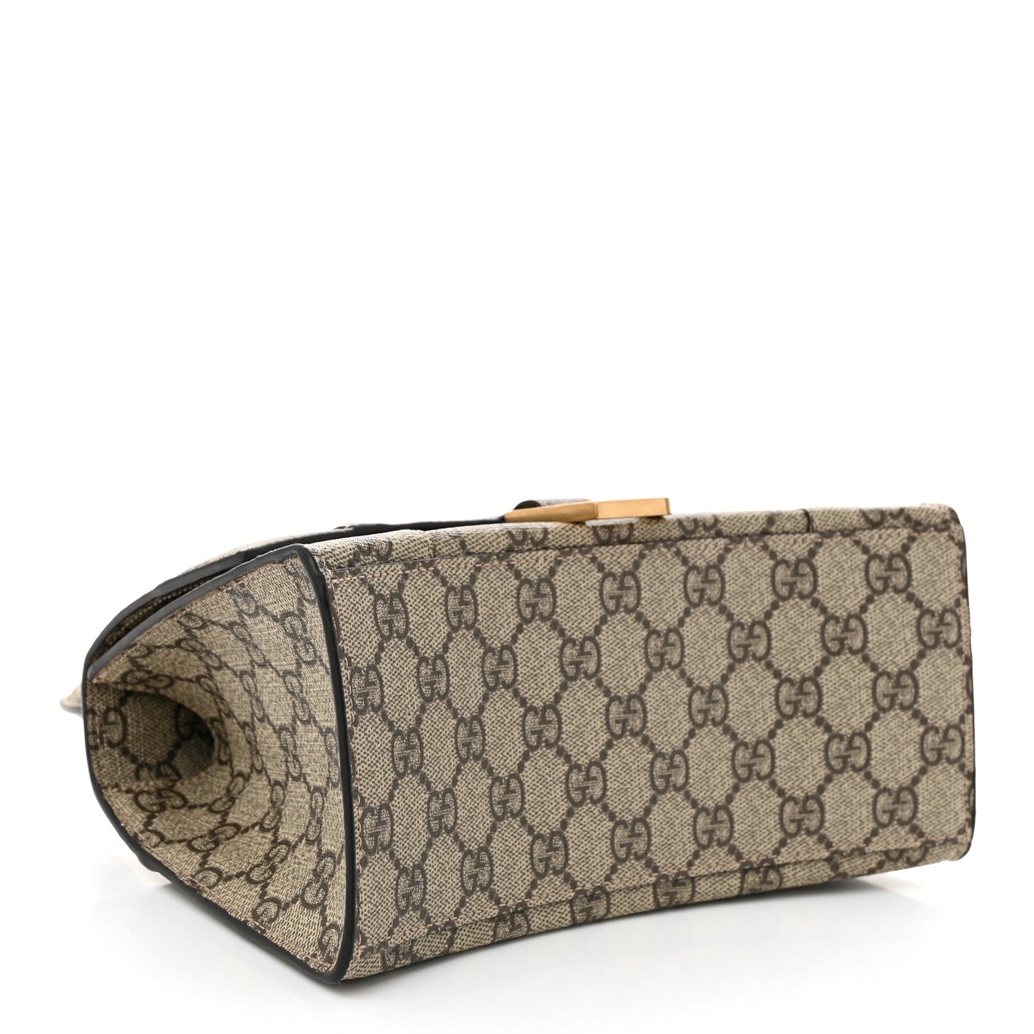 X GUCCI GG Supreme Monogram Small Hourglass Top Handle Bag Beige Ebony