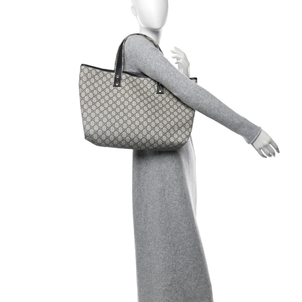 GG Plus Monogram Medium Signature Web Loop Tote Navy