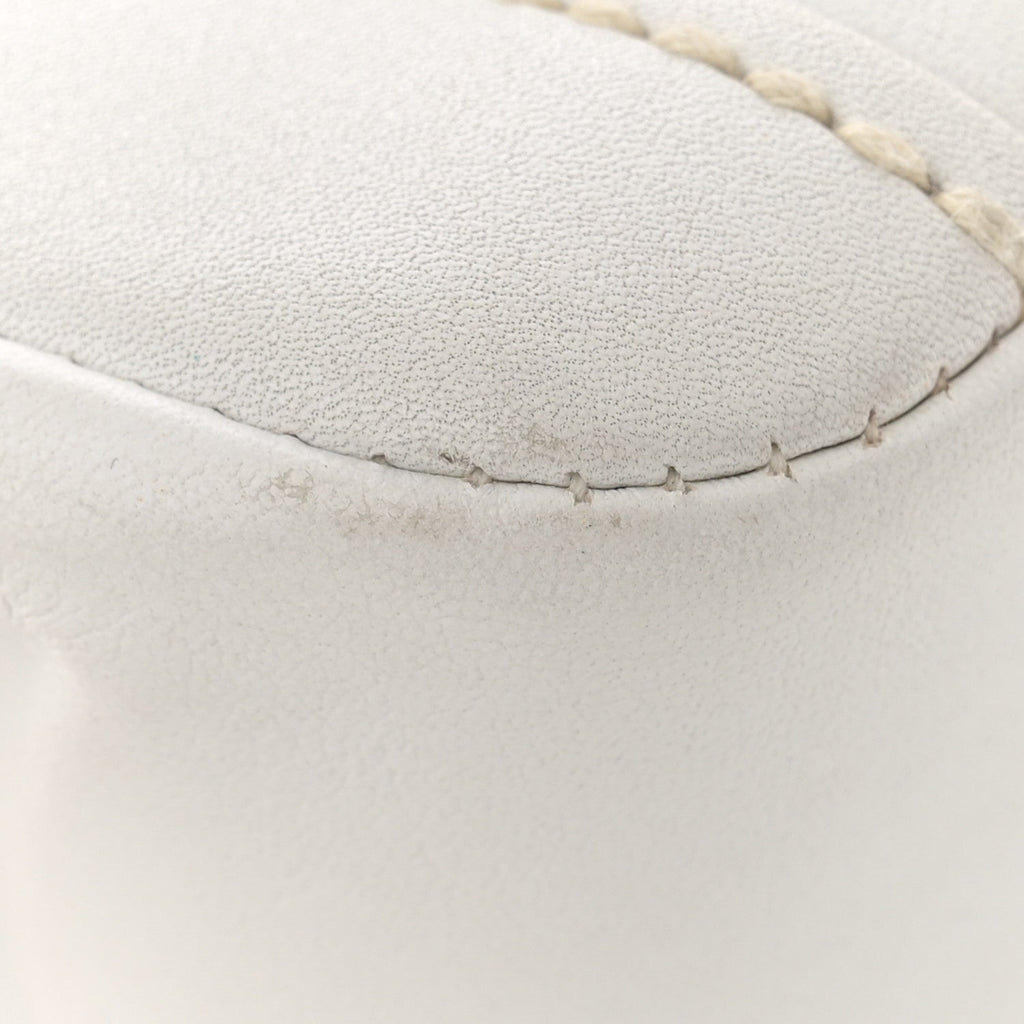 Calfskin Quilted Wild Stitch Large Flap White