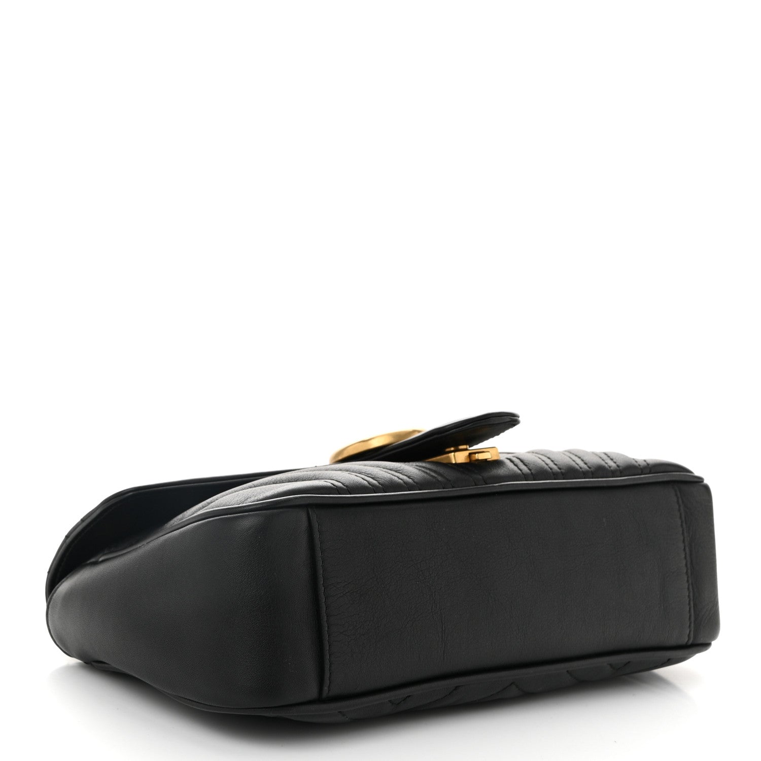 Calfskin Matelasse Small GG Marmont Shoulder Bag Black
