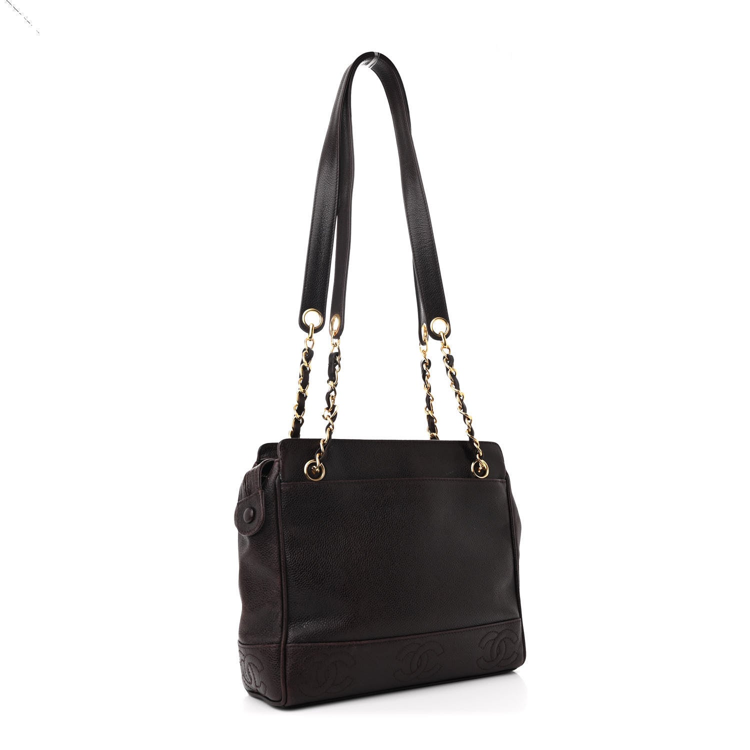 Caviar CC Shoulder Bag Dark Brown